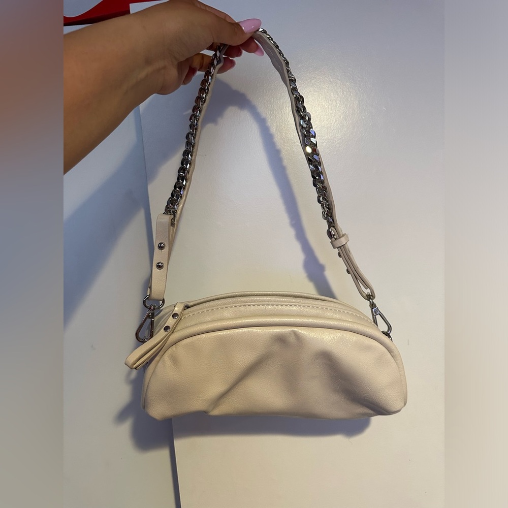 Zara ivory shoulder purse